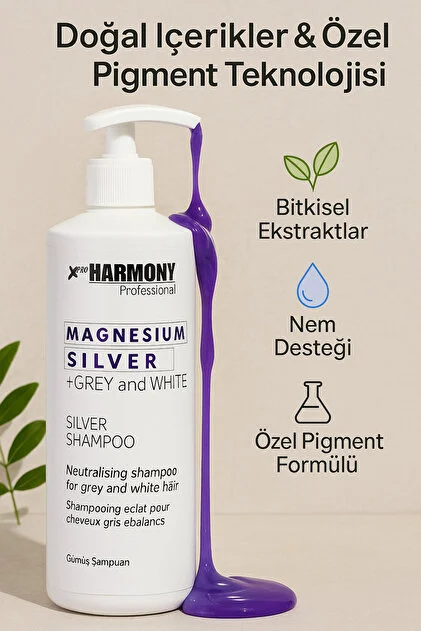 X Pro Harmony Magnesium Silver Grey And White Shampoo Gümüş Şampuan 500 ml