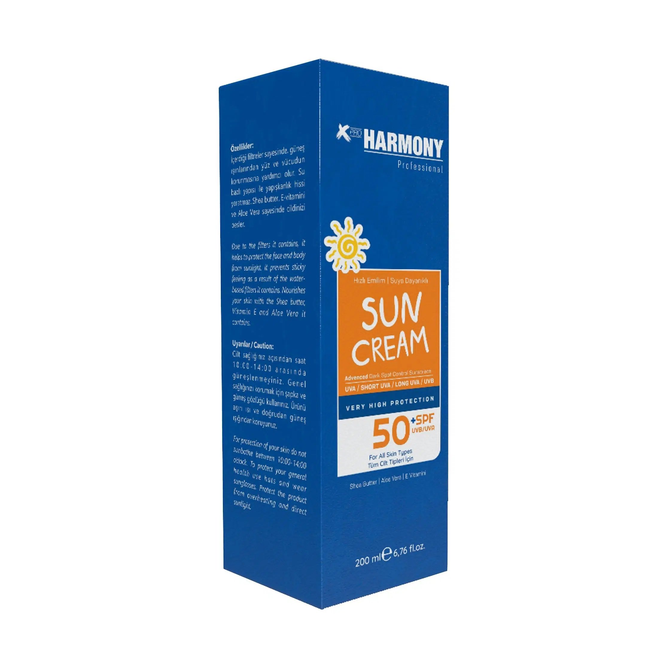 X Pro Harmony Sun Cream 50 SPF+ UVB / UVA Suya Dayanaklı Güneş Kremi 200 ml